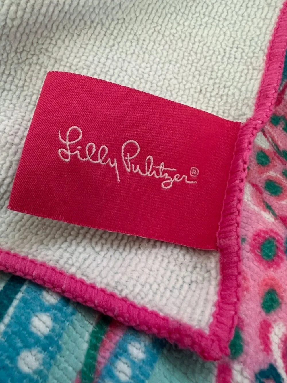 Lilly Pulitzer Lounge Towel Oversized Floral Pink Blue Beach Blanket Picnic